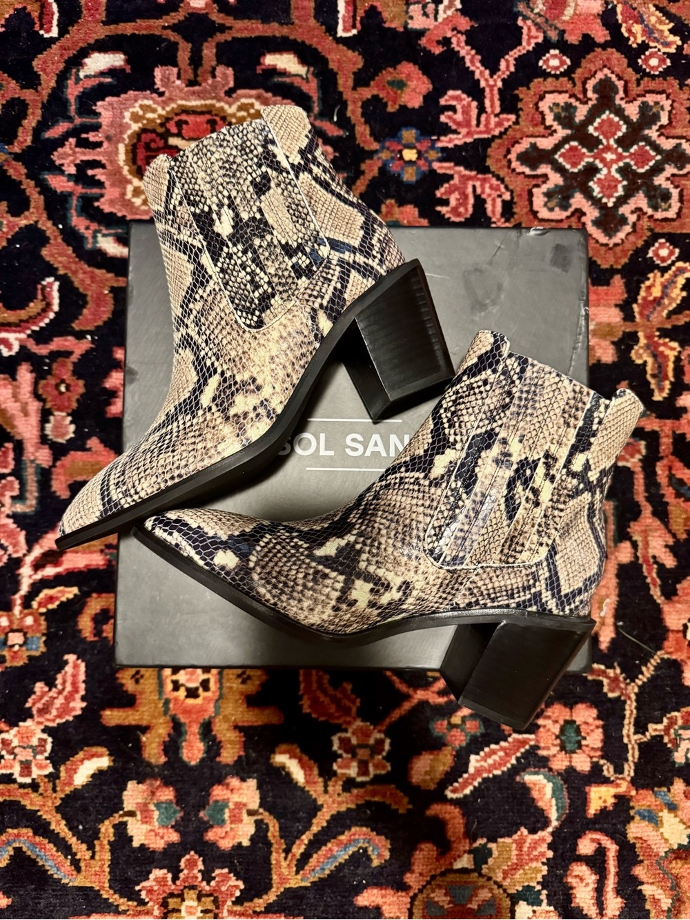 Sol Sana Athene Python Ankle Boots